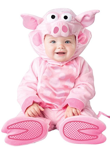 [해외] 유아 할로윈 핑크 돼지 코스튬 바디수트, 아기 코스프레 [ 베이비용], 아기 선물 추천