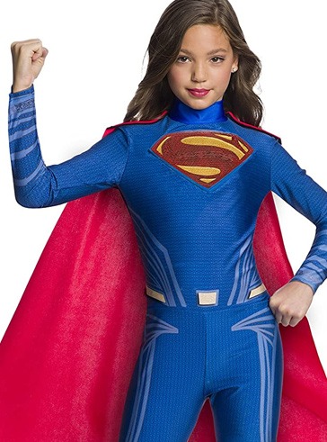 (해외) DC 저스티스리그 슈퍼맨 슈퍼걸 코스튬 점프수트 유아 여아 아동 할로윈 의상