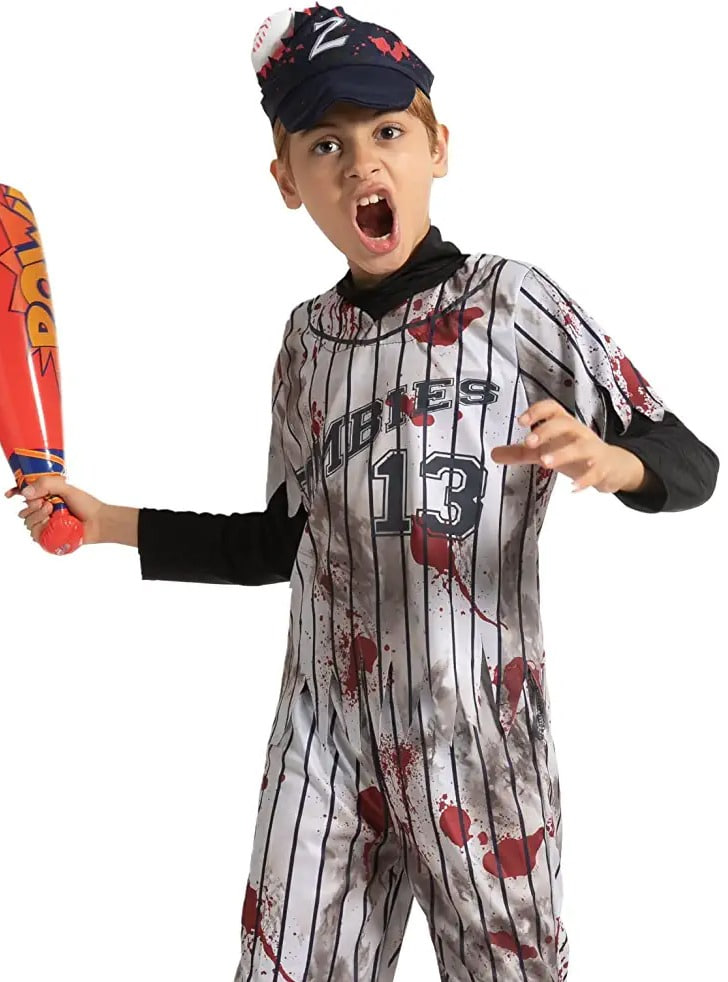 (해외) 남녀공용 아동 야구 선수 좀비 할로윈 코스튬