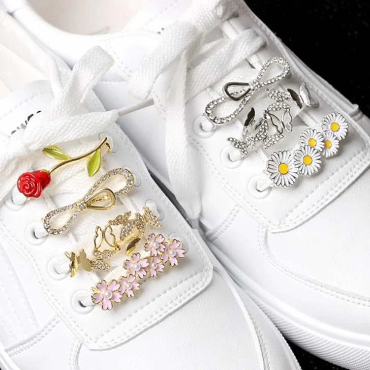 (해외) 1세트 4개 - 여자 운동화 장식 신발끈 금속 장식 장식 액세서리 클립