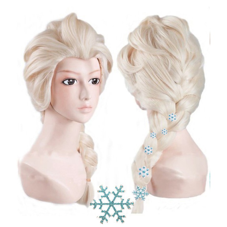 (해외) 겨울왕국 엘사 코스튬 여자 가발 머리핀 6pcs 포함
