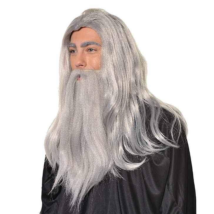 (해외) 남자 마법사 가발과 수염 - 회색의 간달프 덤블도어 교장선생님