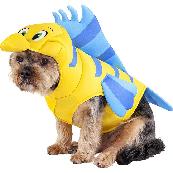 (해외) 디즈니 인어공주 플라운더 강아지 코스튬 애견 패션 애완 동물 의상