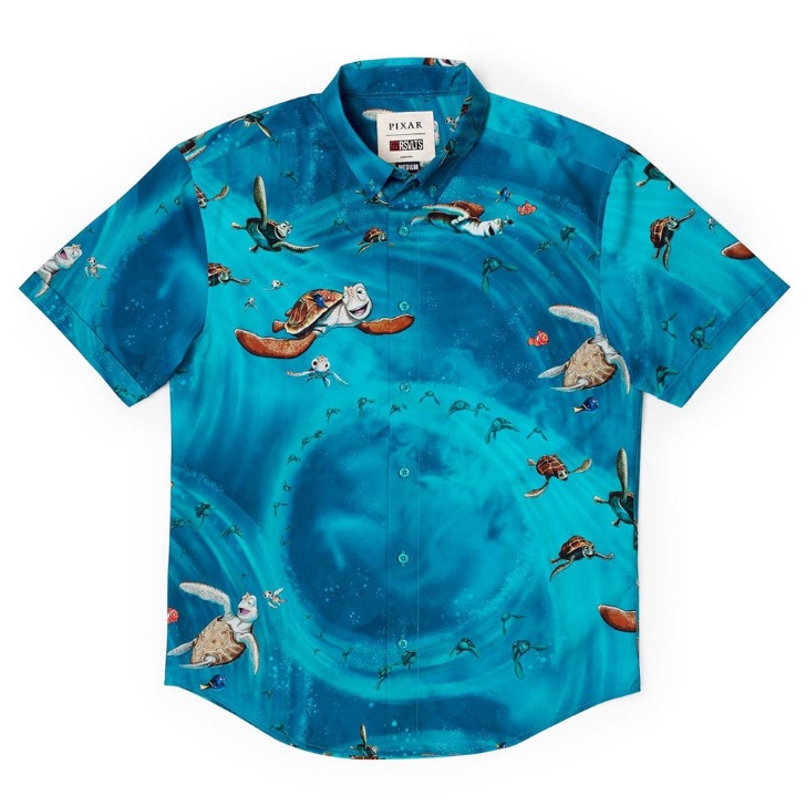 (해외) 니모를 찾아서 바다 여름 반팔 남자 신축성 있는 프린트 남방 셔츠