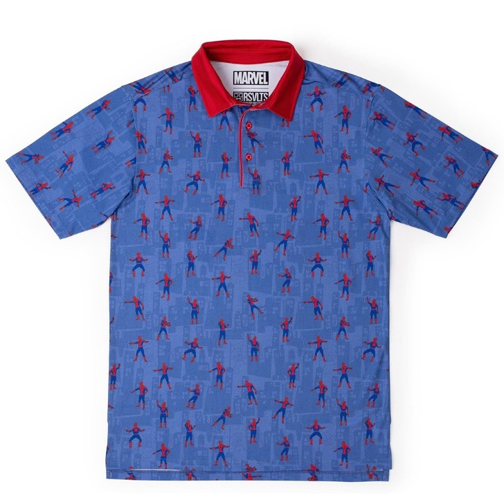 (해외) 스파이더맨 밈 여름 남자 골프웨어 반팔 프린트 티셔츠 -RSVLTS