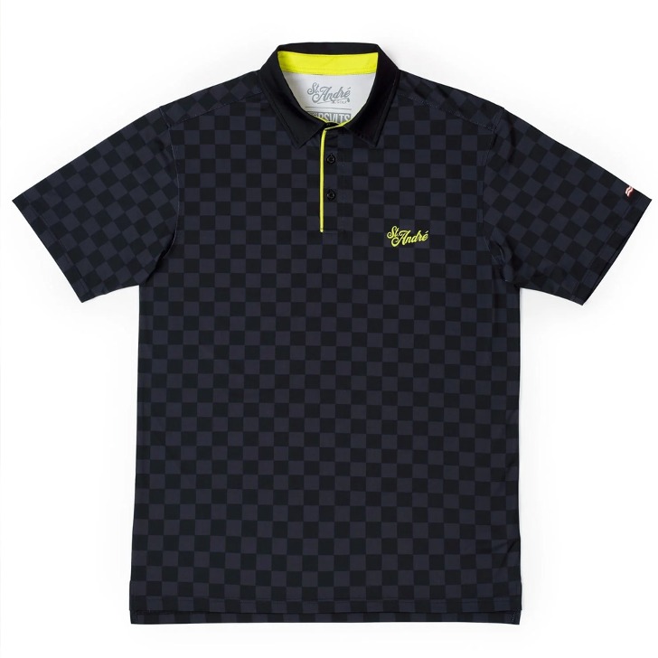 (해외) ST. ANDRÉ 서명 체크 여름 남자 골프웨어 반팔 프린트 티셔츠 플러스사이즈 -4XL- RSVLTS