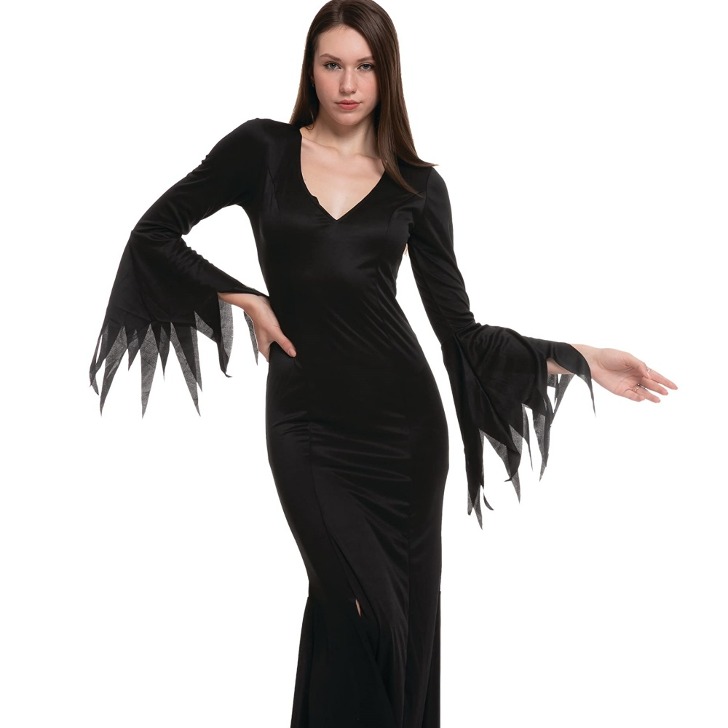 (해외) 여자 블랙 마녀 할로윈 뱀파이어 코스프레 맥시 드레스