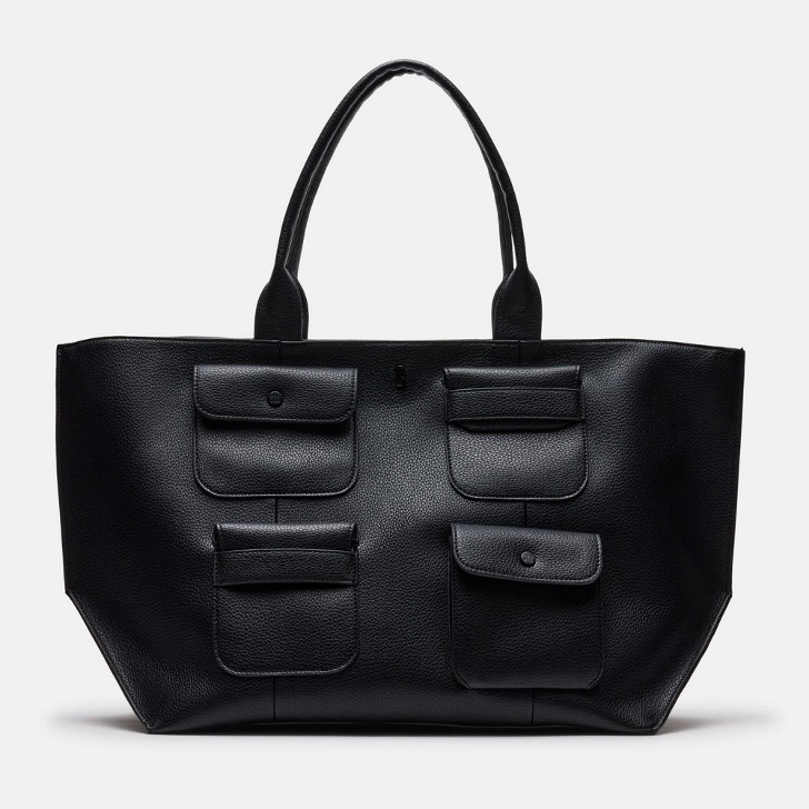 스티브 매든 SM 여자 아니시아 백 블랙 빅백 숄더백 카고 포켓 디자인 가방