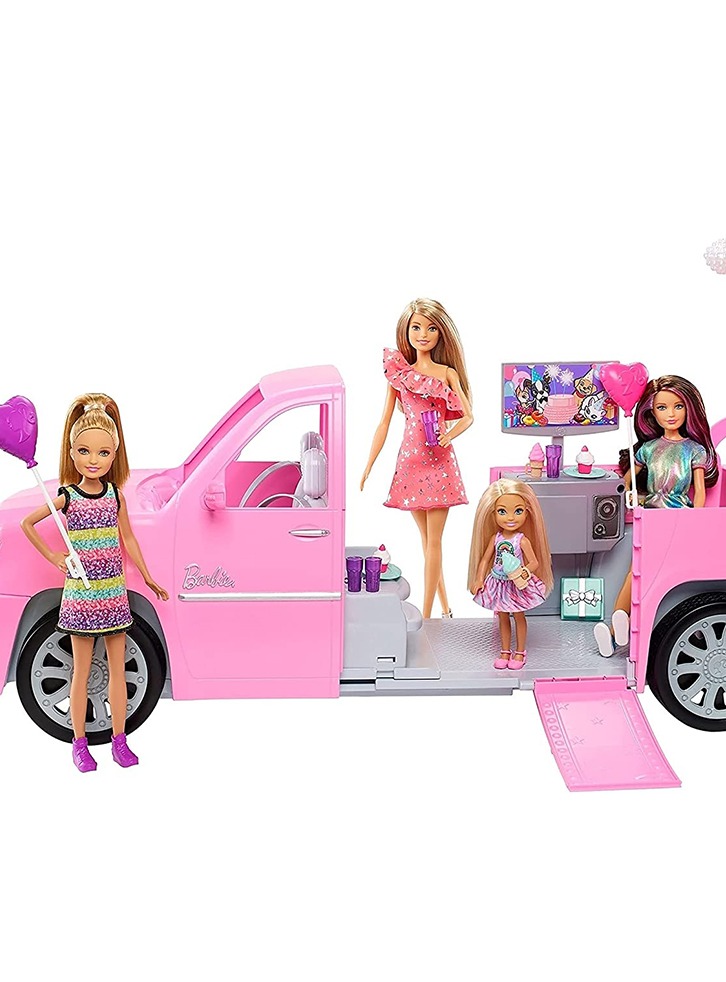 (해외) 바비 인형과 세 자매의 핑크 자동차 플레이세트-인형 4pcs