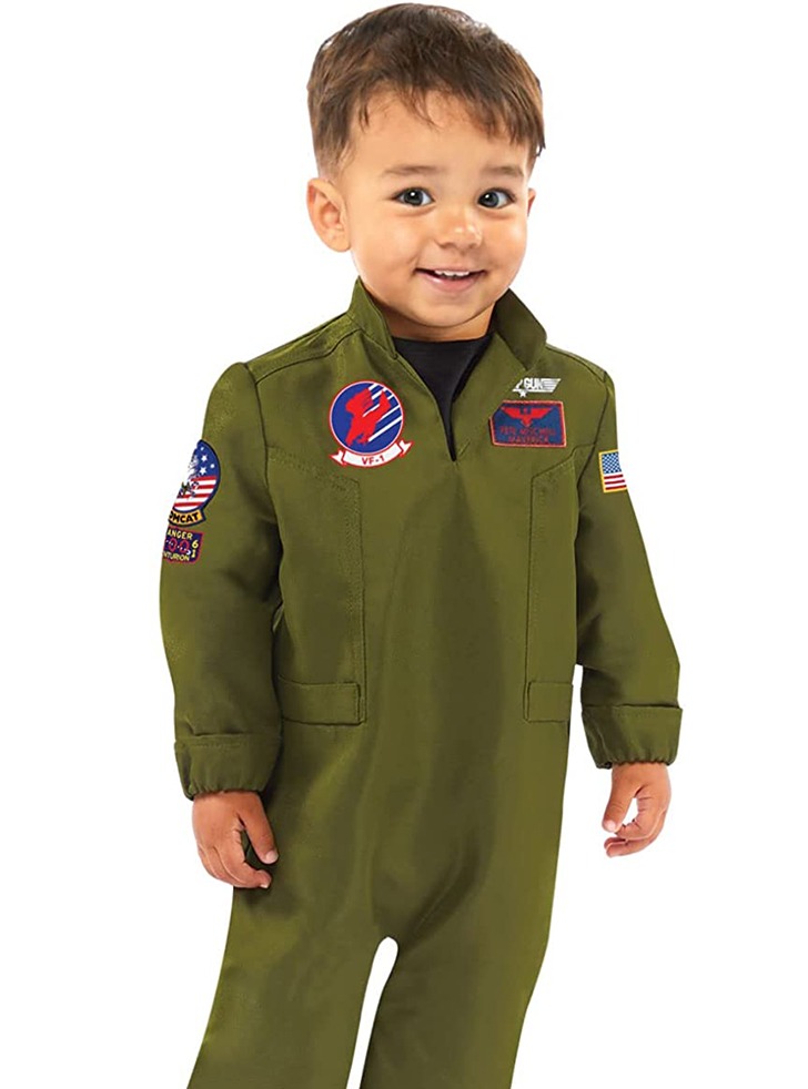 (해외) 탑건 매브릭 아기 유아 파일럿 비행복 할로윈 코스튬