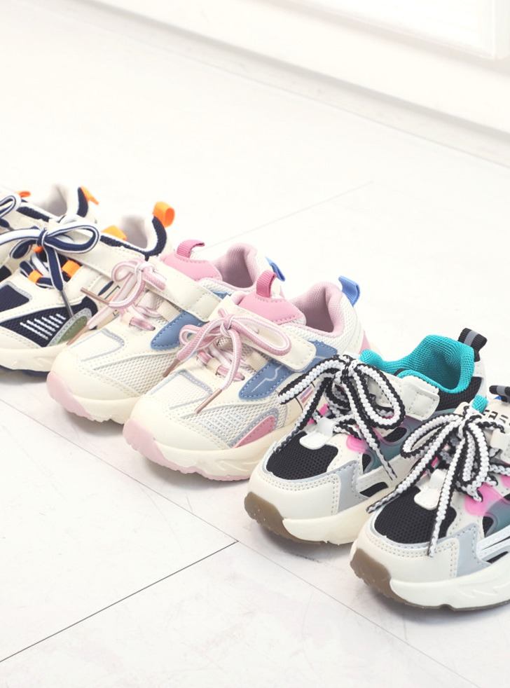 쿠셔닝 남녀공용 아기 유아 컬러플 운동화 신발 (135-160)