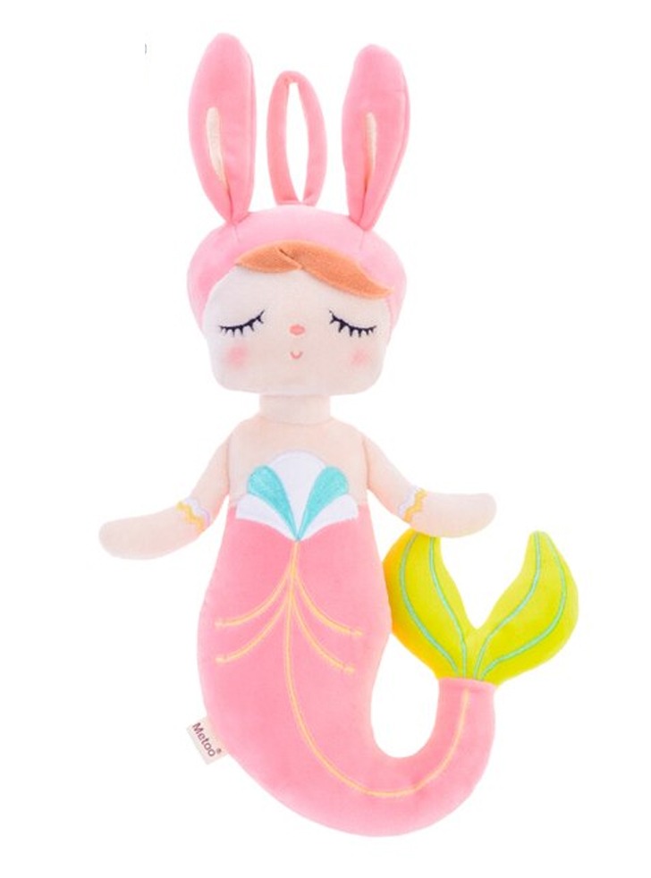 (해외) 토끼 머리 인어공주 안젤라 봉제인형 아기 유아 선물 여아 애착인형 핑크 38cm