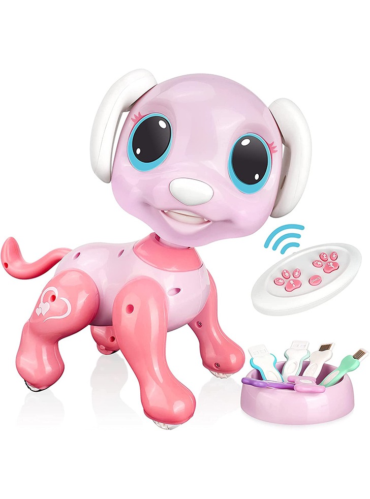 (해외) 로봇펫 핑크 강아지 유아 여아 선물 무선 컨트롤 댄싱 프로그래밍