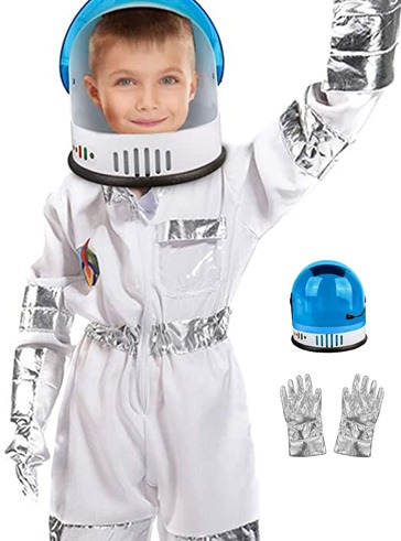 [해외] 우주 비행사 아스트로넛 수트 유니폼 유아 남아 여아 아동 코스튬 코스프레 세트 (헬멧 장갑 포함)