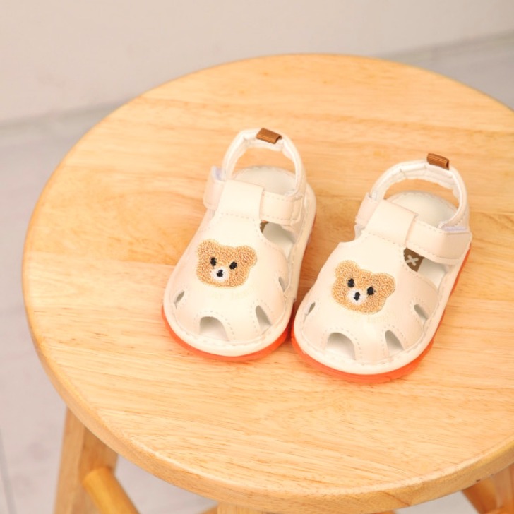 신생아 아기 삑삑이 곰돌이 여름 신발 보행기 걸음마 샌들 ( 115-135)